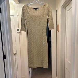 Ralph Lauren Black Label Textured Gold Midi Dress